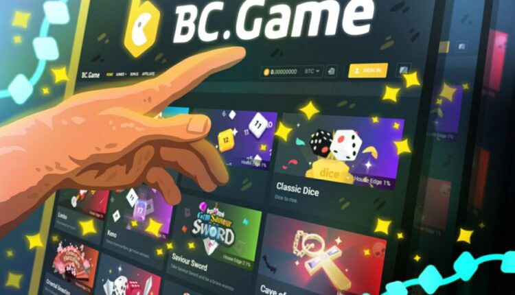 BC Game with hand and icons.